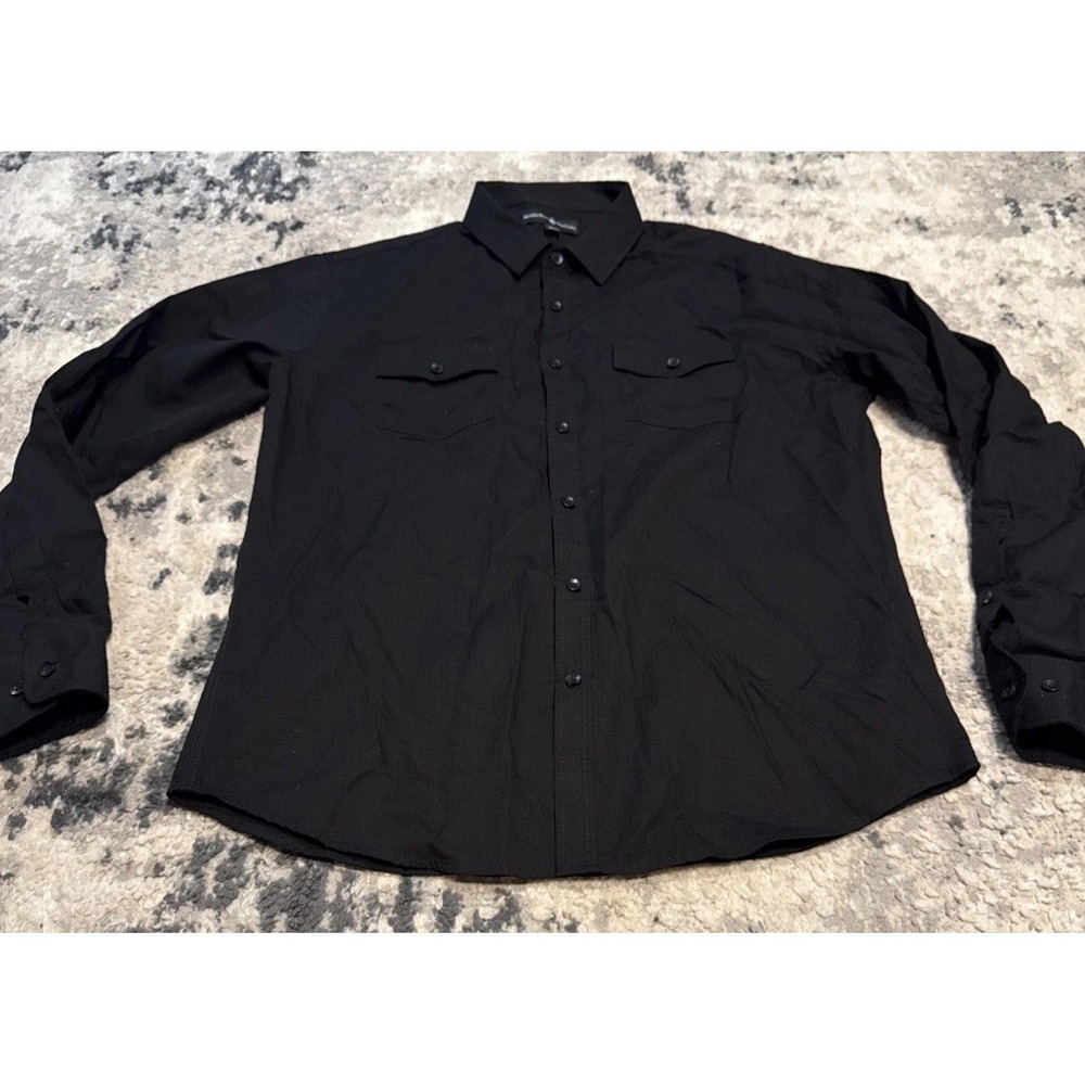 Beverly Hills Polo Club Mens Black Button Down Shirt